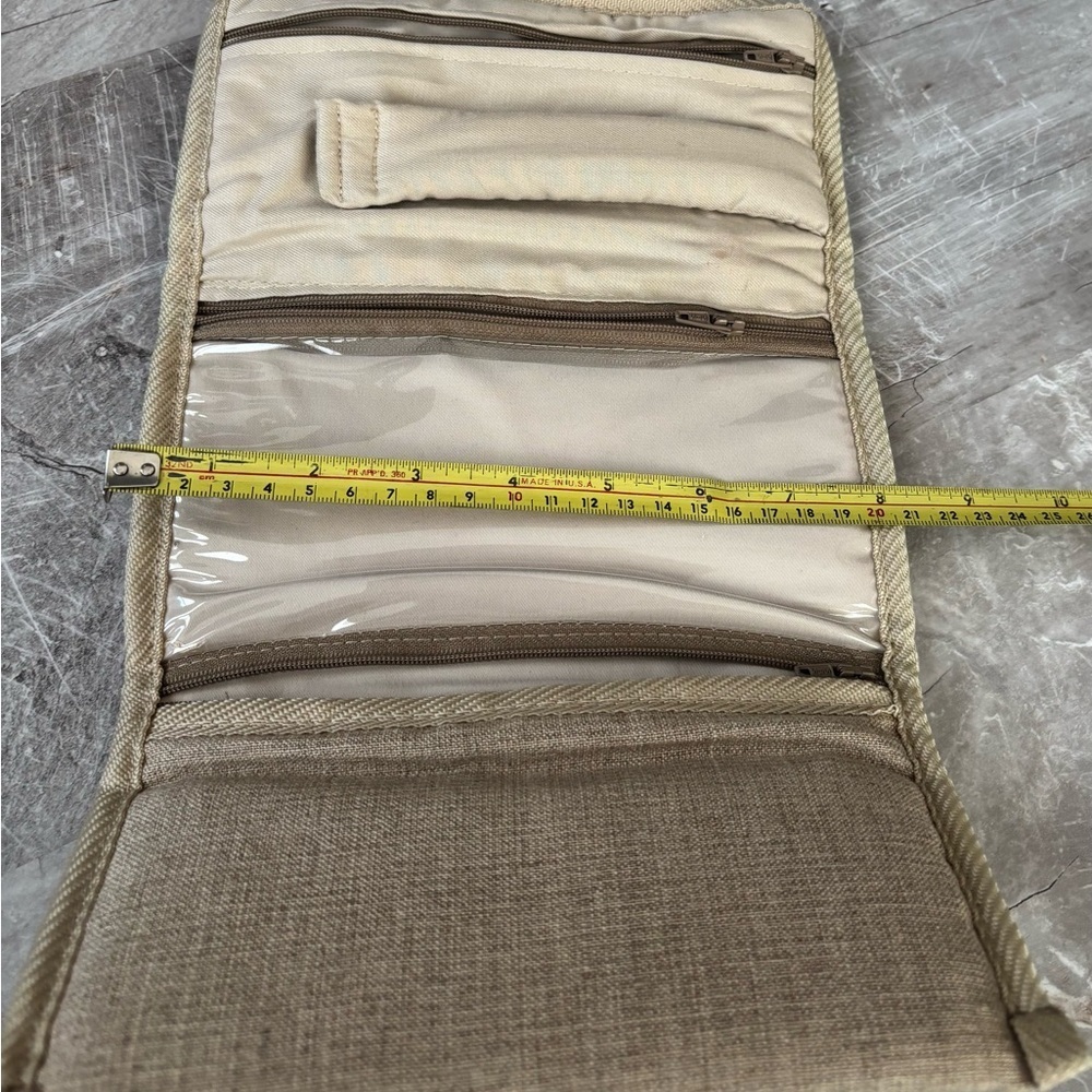 Embroidered Multipurpose Clutch Bag - Blue and Tan - Picture 14 of 15